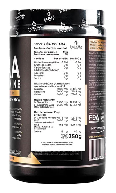 BCAA + Glutamina Sabor Piña Colada