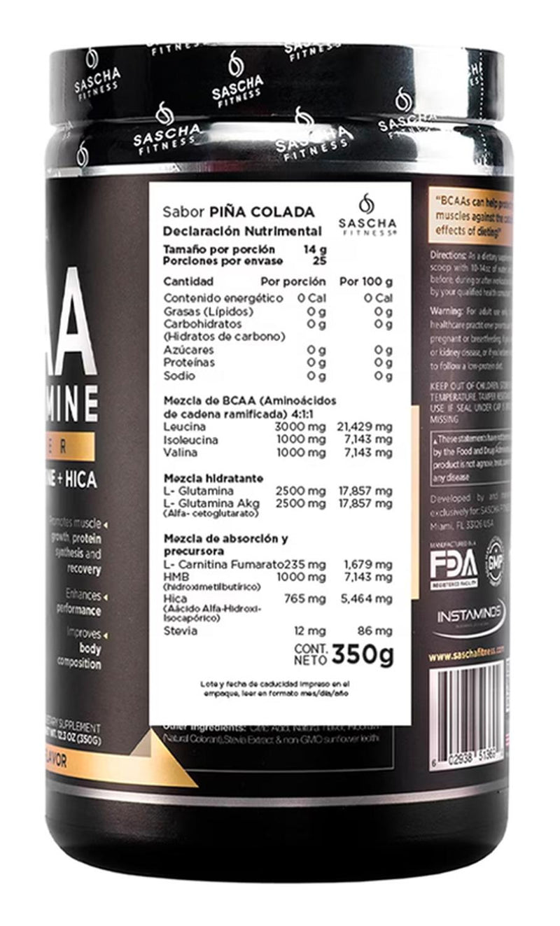 BCAA + Glutamina Sabor Piña Colada