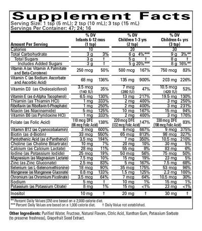 Suplemento Multivitamínico y Mineral Líquido para Bebés y Niños